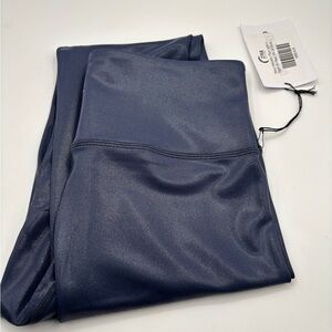 ZYIA Navy Blue Metallic 7/8 Leggings Women’s Size 6-8